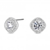 Silver Plated Clear Cubic Zirconia Square Clara Stud Earring