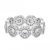 Silver Plated Clear Cubic Zirconia Tennis Sized Ring