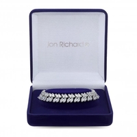 Silver Plated Clear Cubic Zirconia The Duchess Baguette Statement Bracelet