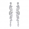 Silver Plated Clear Navette Charlotte Drop Earring