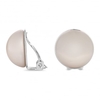 Silver Plated Cream Pearl Bouton 18mm Clip On Stud Earring