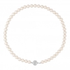 Silver Plated Cream Pearl Filagree Ball Allway Necklace