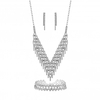 Silver Plated Crystal 3 Piece Shower Matching Jewellery Set