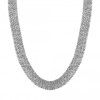 Silver Plated Crystal 5 Row Cupchain Collar Necklace