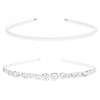 Silver Plated Crystal And Pearl 2 Pack Headbands