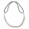 Silver Plated Crystal And Pearl Flower Diamante Stretch Headband