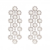 Silver Plated Crystal And Pearl Multi Drop Earrings