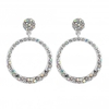 Silver Plated Crystal Aurora Borealis Front Facing Drop Earring