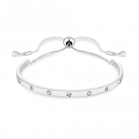 Silver Plated Crystal Bar Toggle Bracelet
