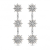 Silver Plated Crystal Celestial 3 Drop Earrings