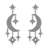 Silver Plated Crystal Celestial Drop Earrings