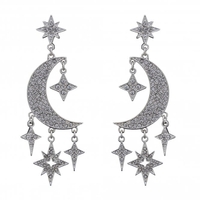 Silver Plated Crystal Celestial Drop Earrings