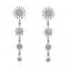 Silver Plated Crystal Celestial Starburst Drop Earrings