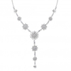 Silver Plated Crystal Celestial Starburst Y Shape Necklace