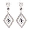 Silver Plated Crystal Centre Drop Earrings