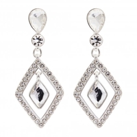 Silver Plated Crystal Centre Drop Earrings