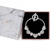 Silver Plated Crystal Charm Bracelet - Gift Boxed