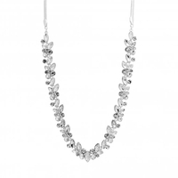 Silver Plated Crystal Cluster Necklace