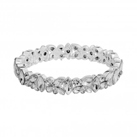 Silver Plated Crystal Cluster Stretch Bracelet