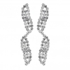 Silver Plated Crystal Diamante Allway Wave Drop Earrings