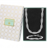 Silver Plated Crystal Diamante Chain Twist Necklace and Bracelet Set - Gift Boxed