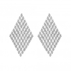 Silver Plated Crystal Diamante Diamond Shape Chandelier Earrings