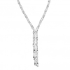 Silver Plated Crystal Diamante Lariat Necklace