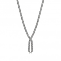 Silver Plated Crystal Diamante Twist Necklace
