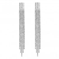 Silver Plated Crystal Diamonte Drop Earrings