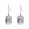 Silver Plated Crystal Fish Hook Drop Earrings
