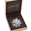 Silver Plated Crystal Floral Brooch - Gift Boxed