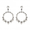 Silver Plated Crystal Forward Facing Pear Shape Drop Earrings