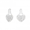 Silver Plated Crystal Heart Doorknocker Stud Earring