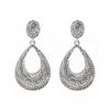 Silver Plated Crystal Heavy Pave Teardrop Earring