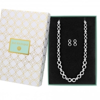 Silver Plated Crystal Infinity Set - Gift Boxed