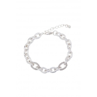 Silver Plated Crystal Link Bracelet
