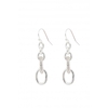 Silver Plated Crystal Link Drop Earrings
