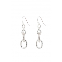 Silver Plated Crystal Link Drop Earrings
