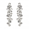 Silver Plated Crystal Multi Stone Pear Cluster Earrings