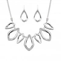 Silver Plated Crystal Open And Polished Set