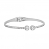 Silver Plated Crystal Open Hinge Bangle