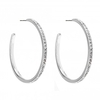 Silver Plated Crystal Pave Hoop Earring