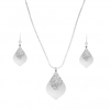 Silver Plated Crystal Polished Pear Shape Set