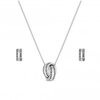 Silver Plated Crystal Rhondelle Link Set - Gift Boxed