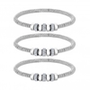 Silver Plated Crystal Rhondelle Mesh Barcel Bracelets - Pack of 3