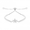 Silver Plated Crystal Star Toggle Bracelet