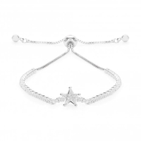 Silver Plated Crystal Star Toggle Bracelet