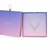 Silver Plated Crystal Statement Necklace And Earring Set - Gift Boxed