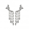 Silver Plated Crystal Stone Set Droplet Ear Cuffs