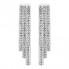 Silver Plated Crystal Tassel Multirow Drop Earrings